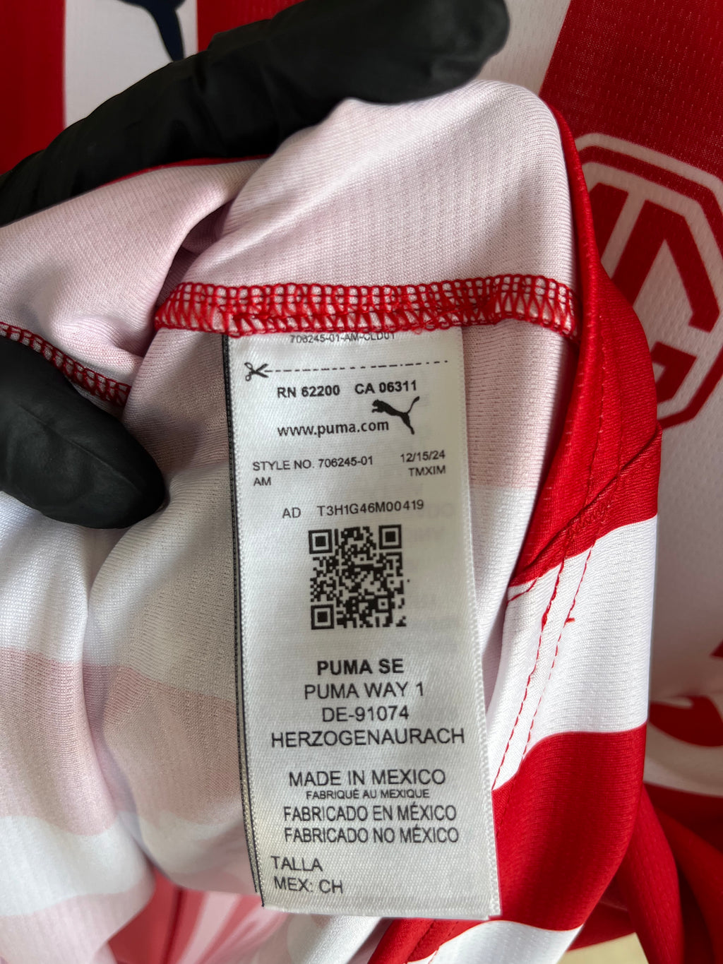 Jersey Original Chivas 2024/25 Local 706245-01 Puma Hormiga o Piojo (Escoger Dorsal)