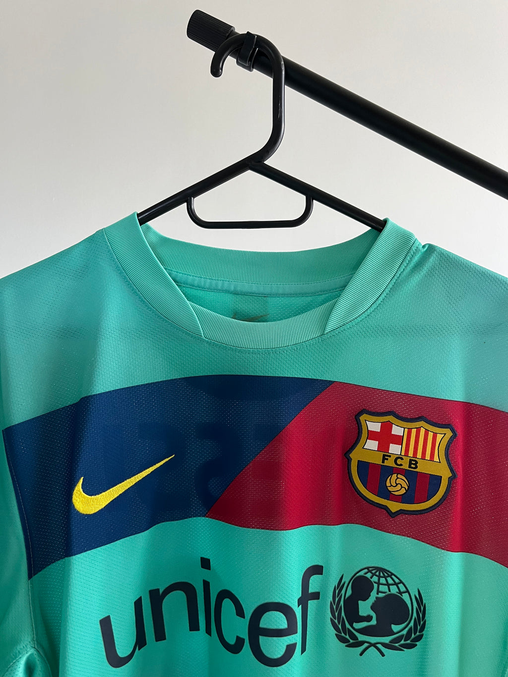 Jersey Original Barcelona 2010/11 Visita Messi 382358-310 Nike Menta