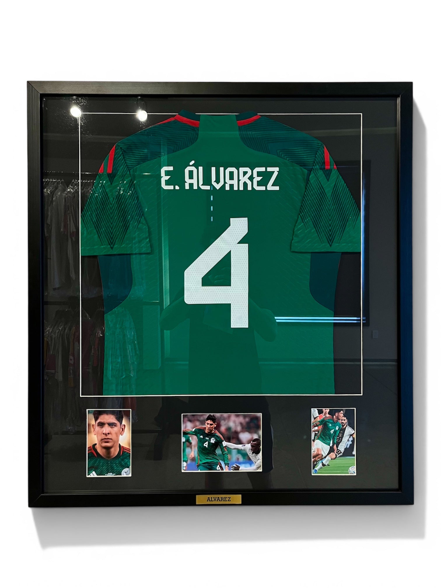 Jersey Usada en Partido amistoso de Edson Álvarez | México 2022-23 Local enmarcada