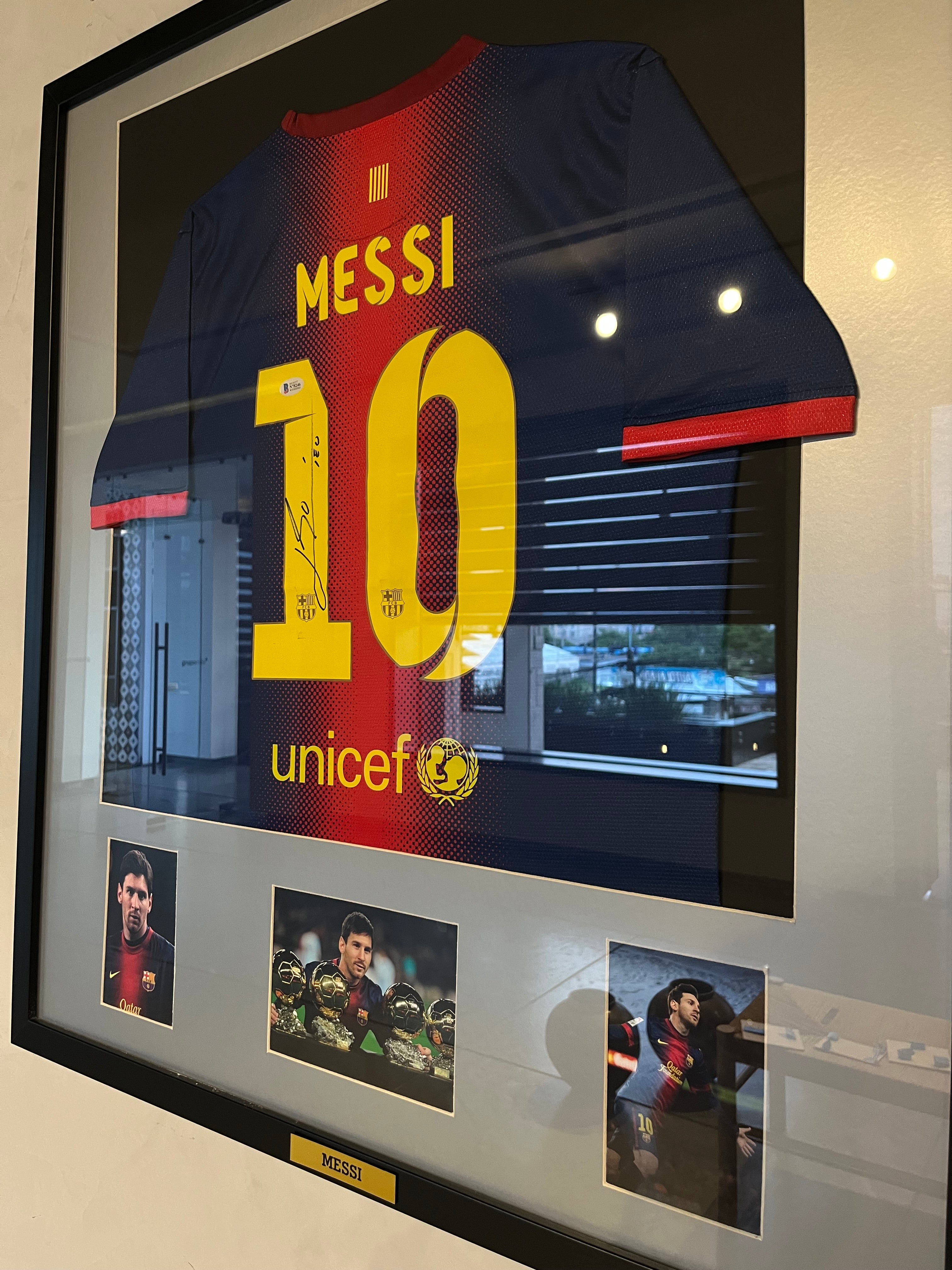 Autógrafo de Lionel Messi | Jersey FC Barcelona 2012/13 Certificada Beckett enmarcada