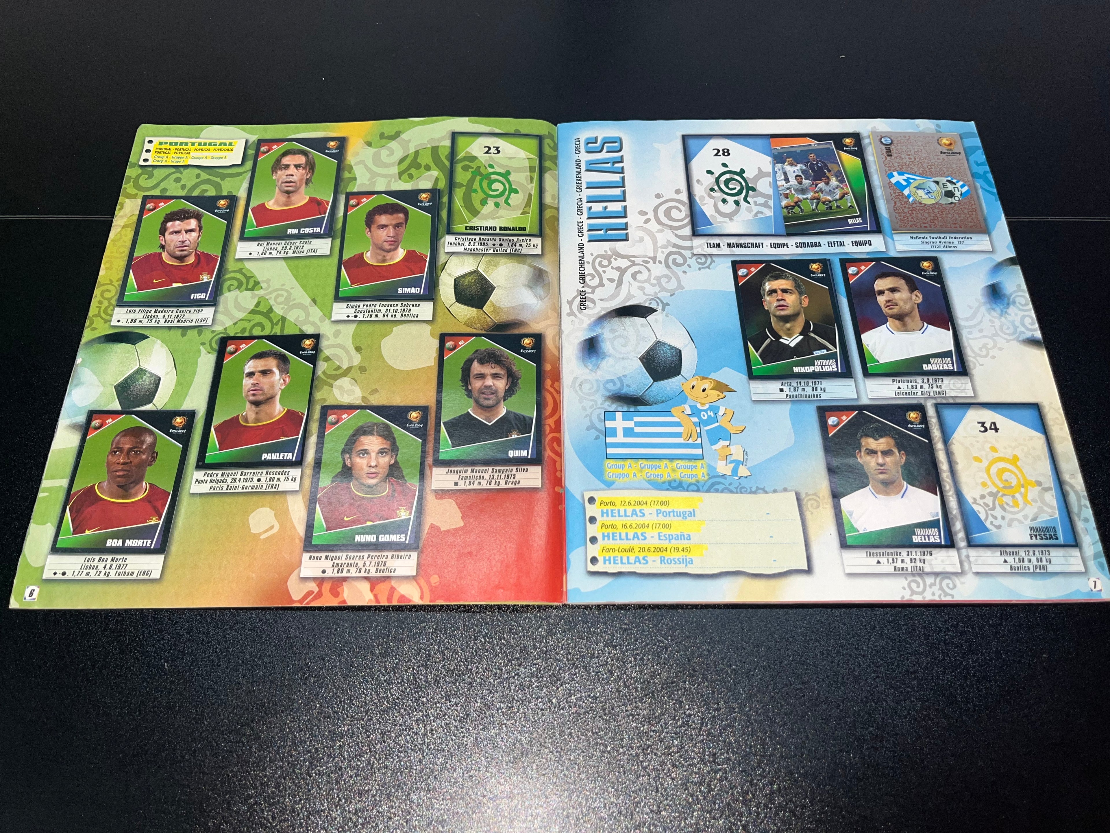 Álbum Panini UEFA Euro 2004 Original 97% Lleno