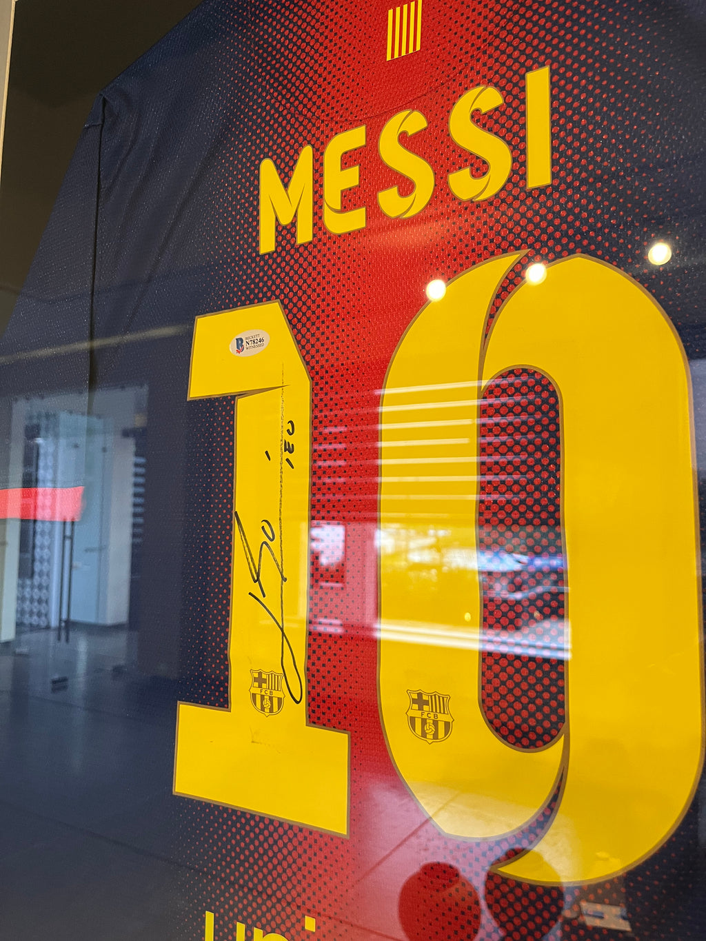 Autógrafo de Lionel Messi | Jersey FC Barcelona 2012/13 Certificada Beckett enmarcada