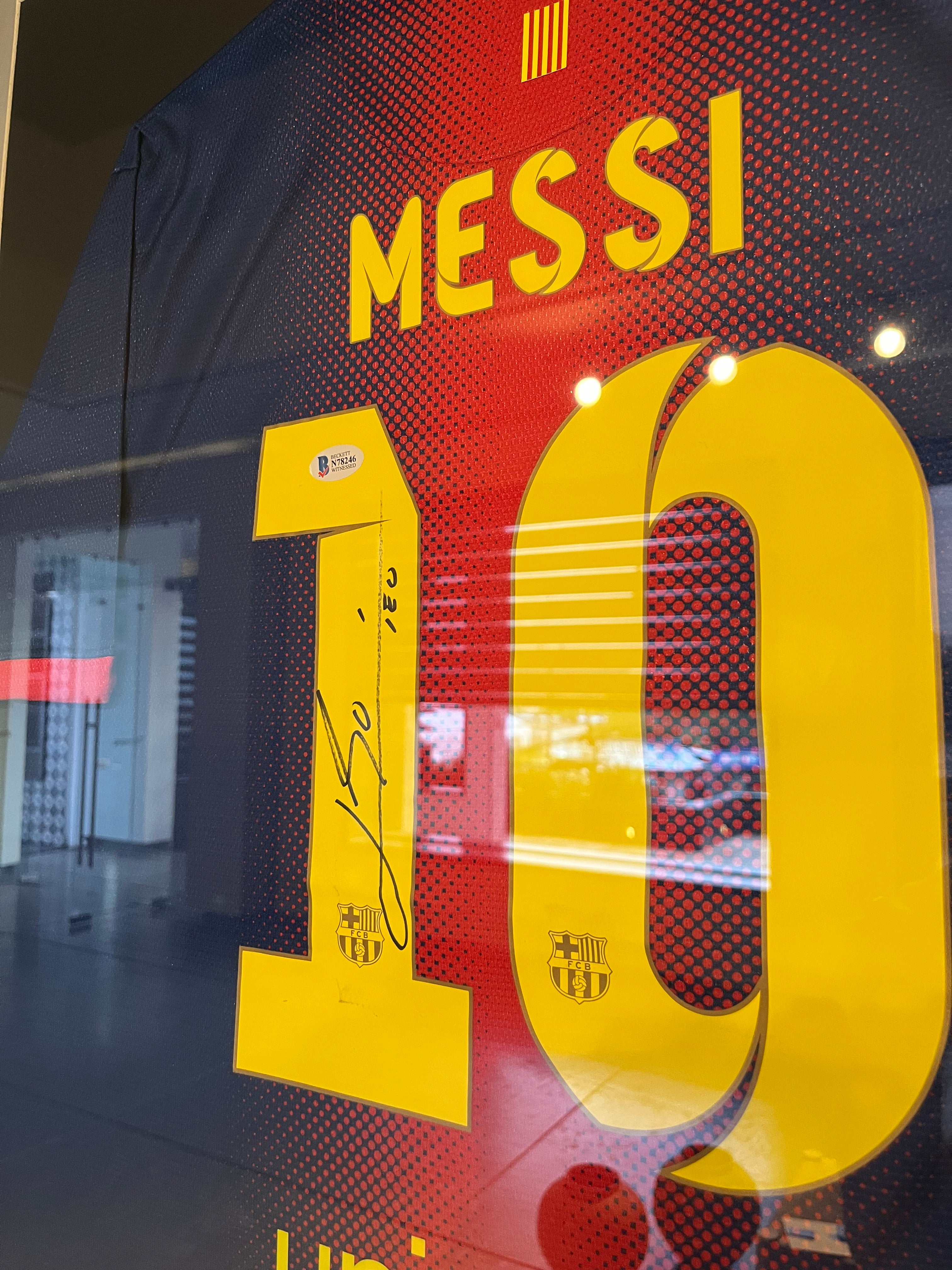 Autógrafo de Lionel Messi | Jersey FC Barcelona 2012/13 Certificada Beckett enmarcada