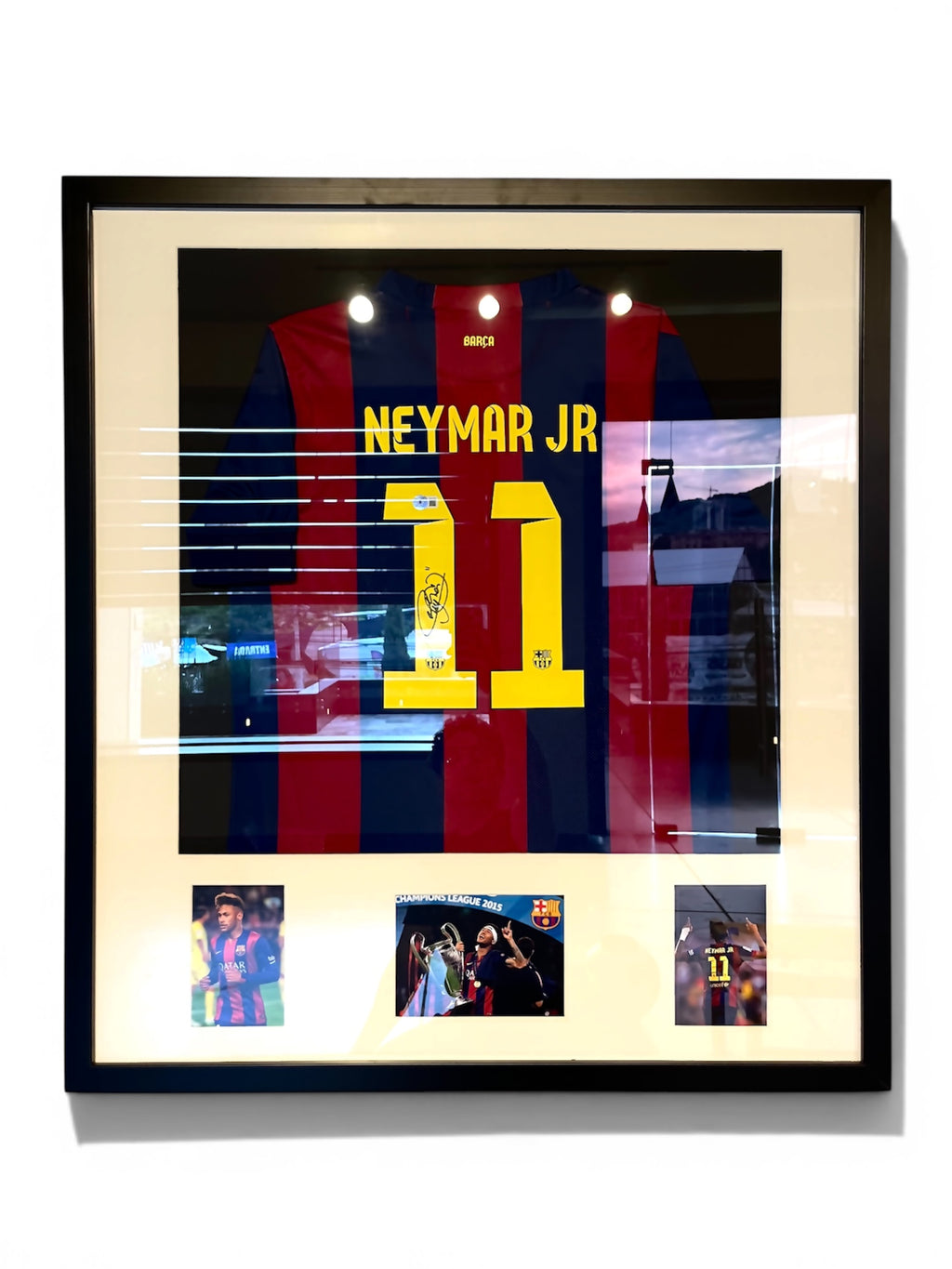 Autógrafo de Neymar Jr. | Jersey FC Barcelona 2014/15 Certificada Beckett enmarcada