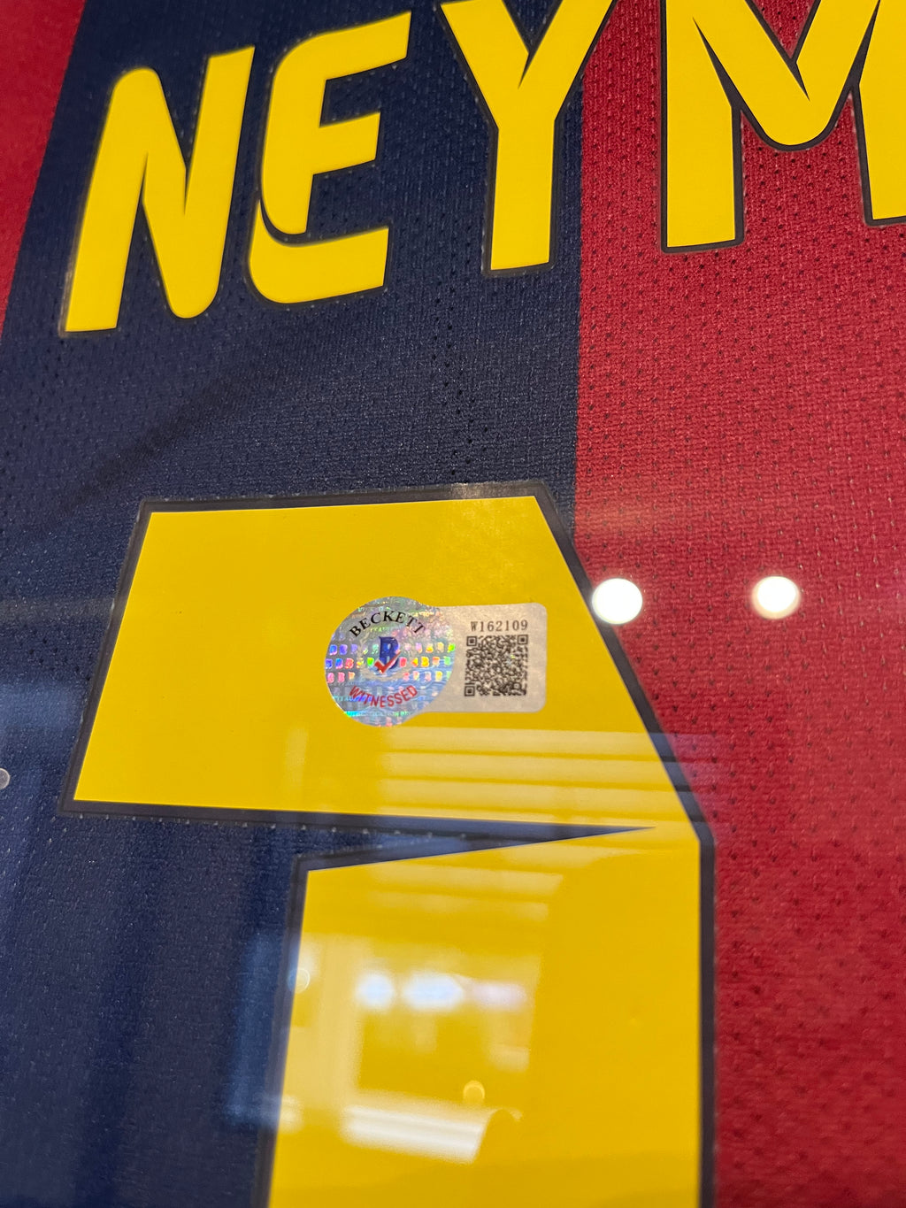 Autógrafo de Neymar Jr. | Jersey FC Barcelona 2014/15 Certificada Beckett enmarcada