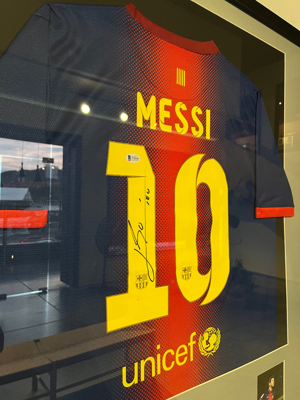 Autógrafo de Lionel Messi | Jersey FC Barcelona 2012/13 Certificada Beckett enmarcada