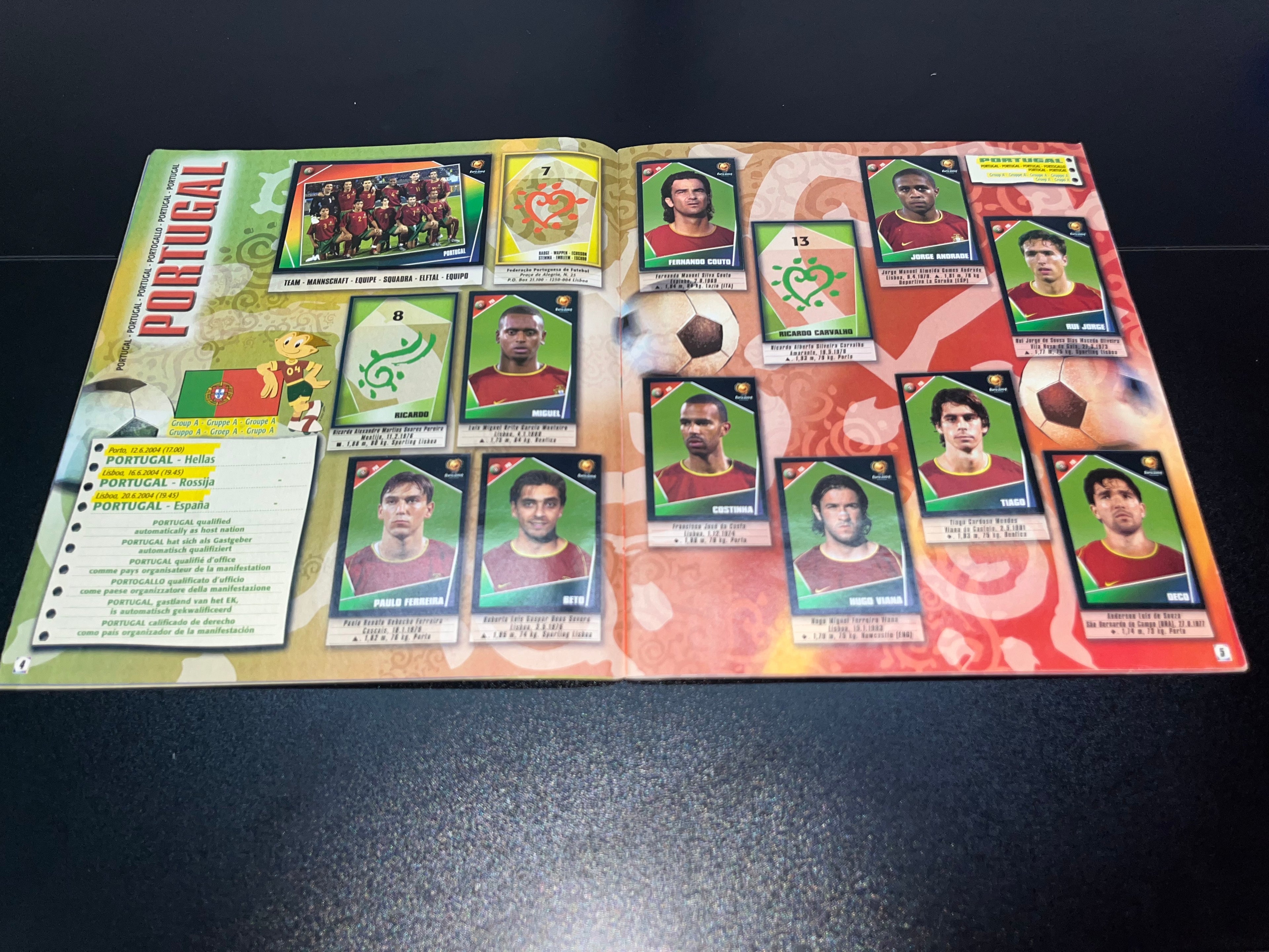 Álbum Panini UEFA Euro 2004 Original 97% Lleno