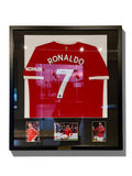 Autógrafo de Cristiano Ronaldo | Jersey Manchester United 2022 Certificada Beckett enmarcada
