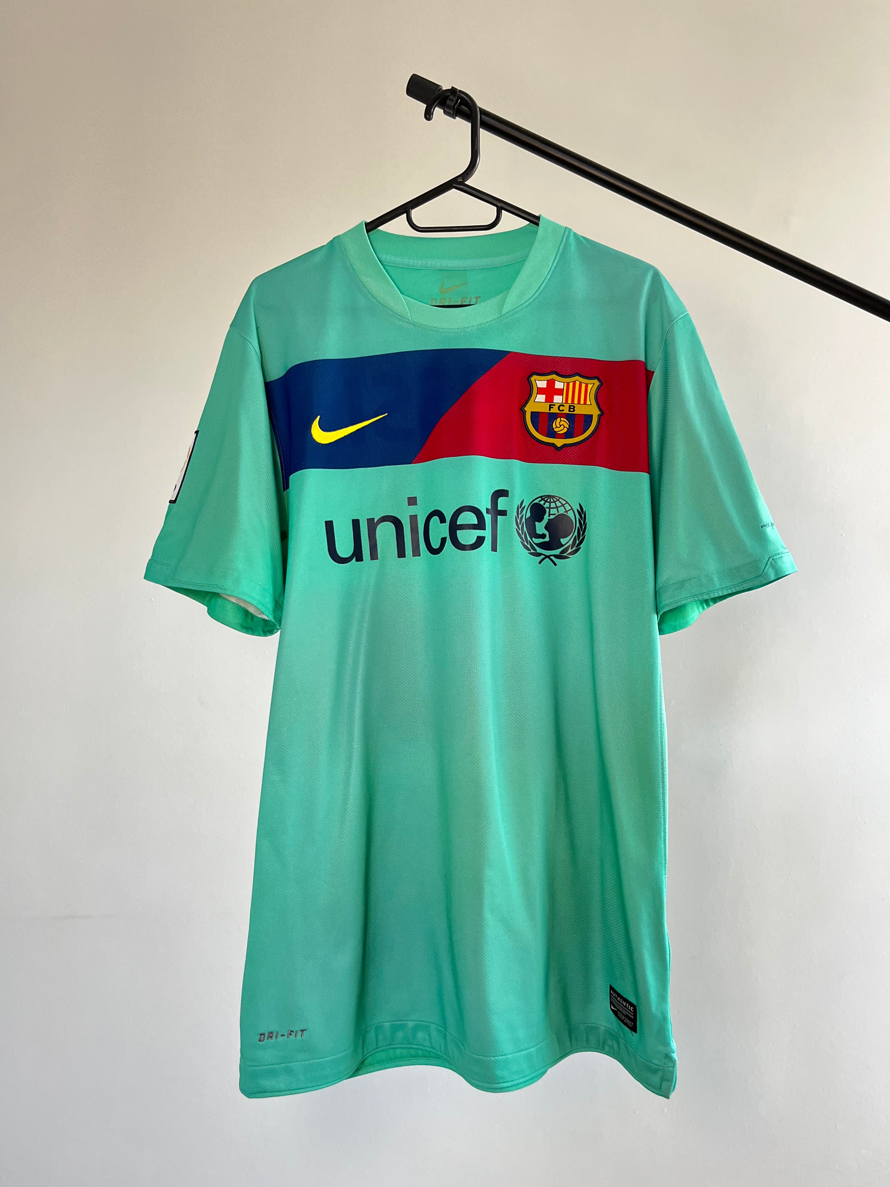Jersey Original Barcelona 2010/11 Visita Messi 382358-310 Nike Menta