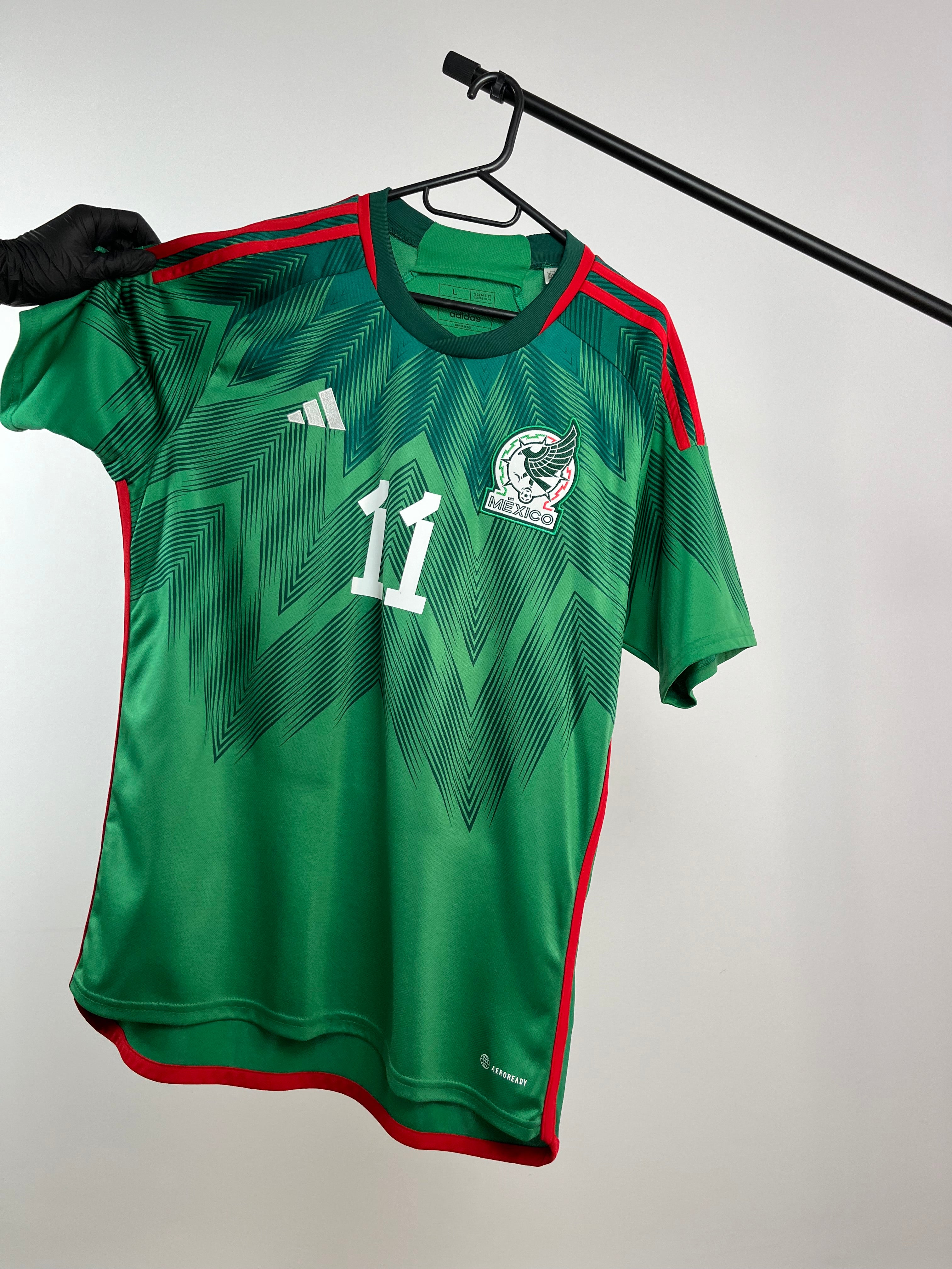 Jersey Original Mexico Mundial 2022 Local Santi Gimenez HD6899 Adidas