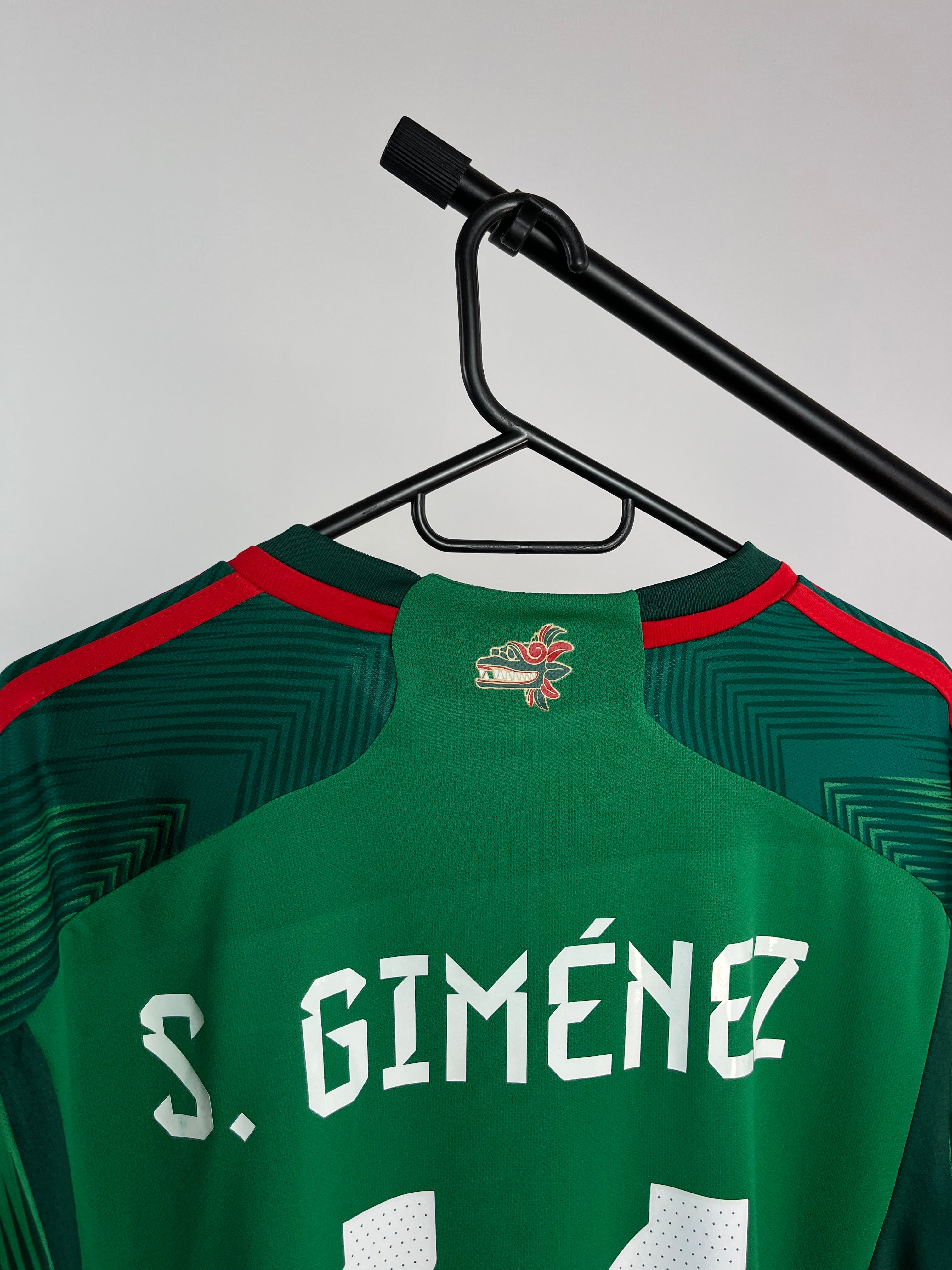 Jersey Original Mexico Mundial 2022 Local Santi Gimenez HE8849 Adidas Version Jugador