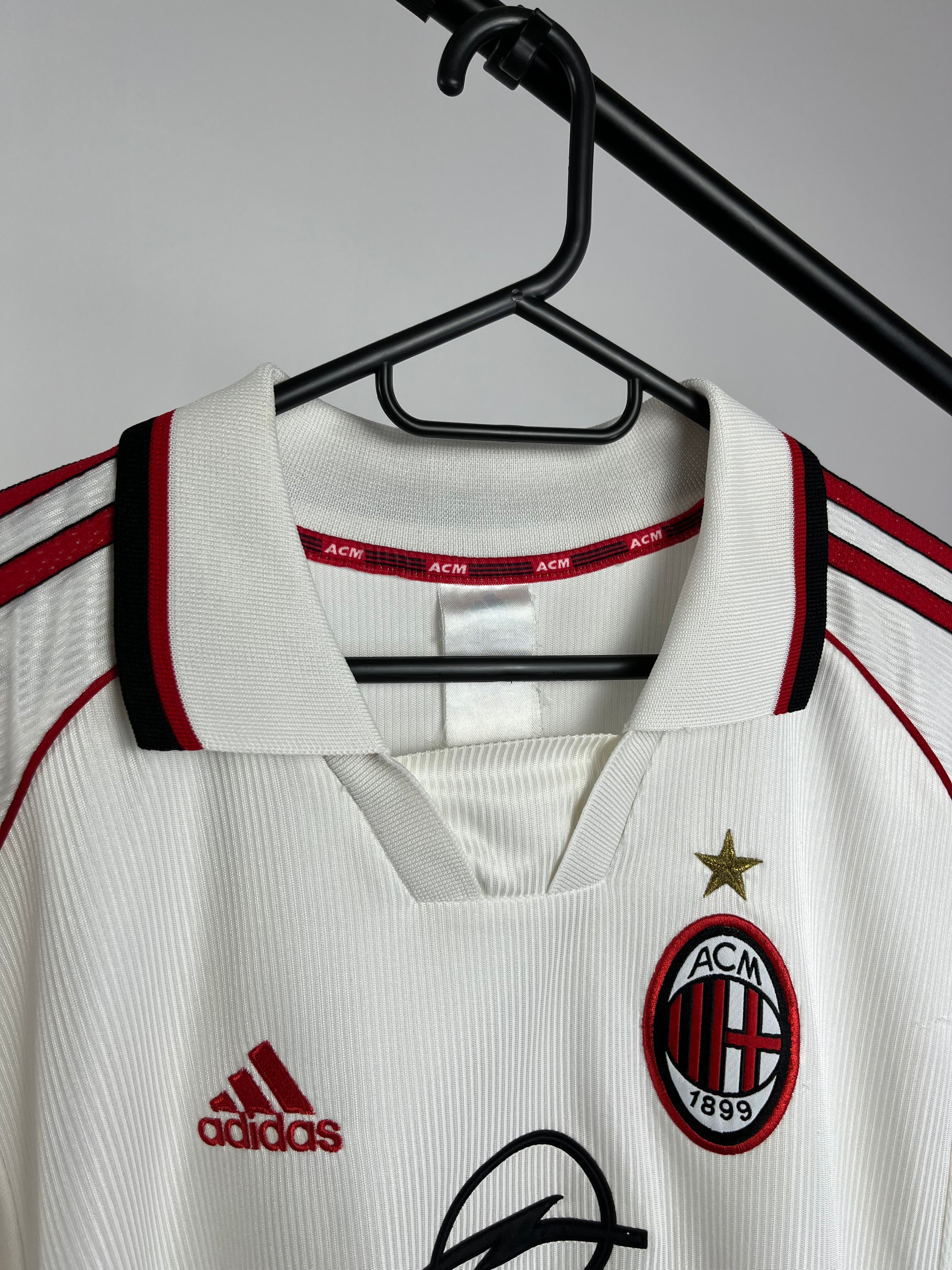 Jersey Original AC Milan 1998/99 Visita Maldini Adidas (Retro,Vintage,Clasica)